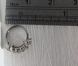 Surgical Steel Seamless Nose Jewelry Hoop Ring Clear Crystal Gem CZ 18 gauge 18g - I Love My Piercings!