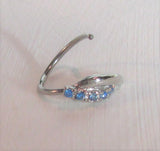 Surgical Steel Seamless Nose Jewelry Hoop Ring Curved Aqua Crystal Gem 20 gauge - I Love My Piercings!