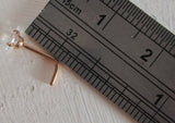 14k Rose Gold Plated Nose Stud Pin Ring L Shape Marquise Crystal Gem 20 gauge - I Love My Piercings!