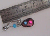 One of a Kind Blue Pink Crystals VCH Ring Bar Clit Hood Clitoral 14 gauge 14g - I Love My Piercings!