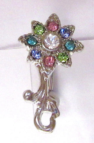 VCH Clit Hood Curved Barbell Mosaic Crystal Filigree Flower  14 gauge 14g - I Love My Piercings!