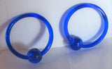 Blue Bioplast Metal Sensitive Plastic Acrylic Hoops Retainers Rings 14 gauge 12mm Diameter - I Love My Piercings!