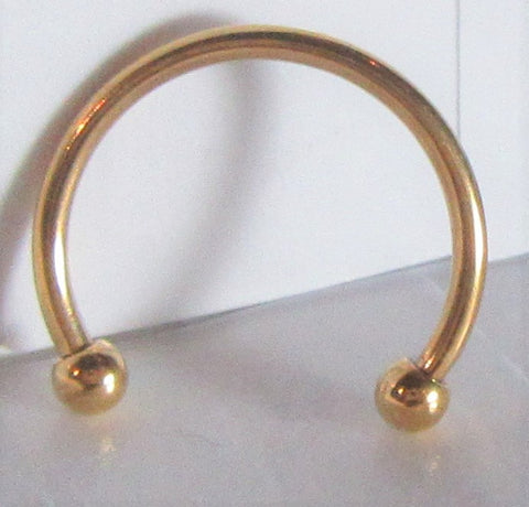 Small 2.5 mm Balls Gold Horseshoe Circular Ring Hoop 16 gauge 16g 12 mm - I Love My Piercings!