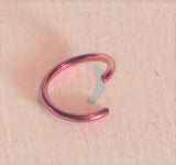 Small Little Tiny Purple Titanium Plated Seamless Hoop Barbell 20 gauge 20g - I Love My Piercings!