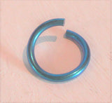 Aqua Turquoise Niobium Seamless Continuous Hoop Ring 16 gauge 16g 8 mm diameter - I Love My Piercings!