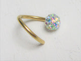 14k Gold Plated AB Crystal Inner Outer Labia VCH Jewelry Vertical Horizontal Clitoral Hood Hoop - I Love My Piercings!