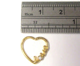 18k Yellow Gold Love Heart Cartilage Hoop Ring Seamless 16 gauge 16g - I Love My Piercings!