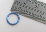 Teal Blue Niobium Seamless Hoop Belly Navel Ring 16 gauge 16g 8mm diameter - I Love My Piercings!