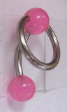 Pink Balls Hoop Dangle VCH Clit Clitoral Hood Piercing 14 gauge 14g - I Love My Piercings!