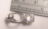 Surgical Steel Drop & Dangle Clear Diamond Hoop VCH Clitoral Clit Hood Ring 14 gauge 14g - I Love My Piercings!
