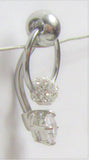 Surgical Steel Clear Gem Ball Drop Hoop Dangle Vertical Clitoral Hood VCH 14 gauge - I Love My Piercings!