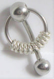 Vertical Clitoral Hood Jewelry Wire Wrapped Dangle Hoop VCH 14 gauge 14g - I Love My Piercings!