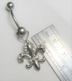 Surgical Steel fleur de lis Crystal CZ Gem Dangle VCH Vertical Clit Clitoral Hood Ring 14g - I Love My Piercings!