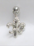 Surgical Steel fleur de lis Crystal CZ Gem Dangle VCH Vertical Clit Clitoral Hood Ring 14g - I Love My Piercings!