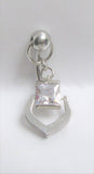 Surgical Steel Crystal CZ Gem Dangle VCH Vertical Clit Clitoral Hood Ring 14g - I Love My Piercings!