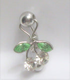 Surgical Steel Clear Cherries Crystal CZ Gem Dangle VCH Vertical Clit Clitoral Hood Ring 14g - I Love My Piercings!