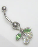 Surgical Steel Clear Cherries Crystal CZ Gem Dangle VCH Vertical Clit Clitoral Hood Ring 14g - I Love My Piercings!