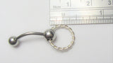 VCH Intimate Jewelry Twisted Hoop Dangle Vertical Clitoral Hood Bar 14g - I Love My Piercings!