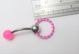 VCH Intimate Jewelry Two Tone Pink Twisted Hoop Dangle Vertical Clitoral Hood Bar 14g - I Love My Piercings!