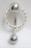 VCH Intimate Jewelry Twisted Hoop Dangle Vertical Clitoral Hood Bar 14g - I Love My Piercings!