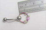 VCH Intimate Jewelry Silver Hoops with Purple Bead Dangle Vertical Clitoral Hood Bar 14g - I Love My Piercings!