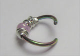 Purple Bead Blast Oil Slick Seamless Ear Cartilage Earring Hoop 16G 16 Gauge - I Love My Piercings!