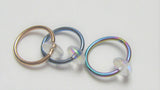 Titanium Smooth Ice Bling 16G Ear Earring Cartilage Hoop 16 Gauge - I Love My Piercings!