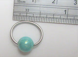 Blue Green Oblong Pearl Inner Outer Labia VCH Clitoral Clit Hood Ring Hoop 16G - I Love My Piercings!