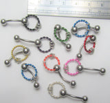 Surgical Steel Twisted Hoop with Accent Hoops VCH Jewelry Vertical Clitoral Clit Hood Barbell Ring 14G - I Love My Piercings!