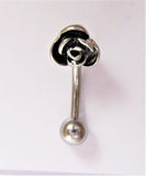 Surgical Steel Silver Flower Rose Curved Barbell VCH Jewelry Clit Clitoral Hood Ring 14g - I Love My Piercings!