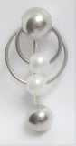 Surgical Steel White Pearl Double Hoop Barbell VCH Clit Clitoral Hood Ring 14g - I Love My Piercings!