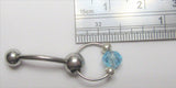 Surgical Steel Faceted Blue Aqua Stone VCH Jewelry Vertical Clitoral Clit Hood Barbell Ring 14G - I Love My Piercings!