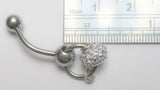 Surgical Steel Loaded Crystal Dangle Hoop VCH Jewelry Vertical Clitoral Clit Hood Barbell Ring 14G - I Love My Piercings!