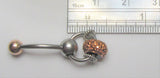 Rose Gold Loaded Crystal Dangle Hoop VCH Jewelry Vertical Clitoral Clit Hood Barbell Ring 14G - I Love My Piercings!