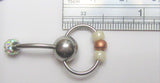 Amber Pressure Gem Ball Pearl Beads AB Crystal VCH Clitoral Clit Hood Ring 14G - I Love My Piercings!