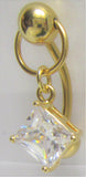 14k Gold Plated Hoop Gem Dangle VCH Vertical Clitoral Clit Hood Bar Post 14g - I Love My Piercings!