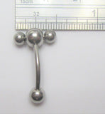 Stainless Surgical Steel Triple Ball VCH Vertical Clitoral Clit Hood Bar 14g - I Love My Piercings!