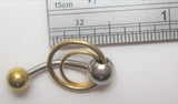 14k Gold Plated Double Hoop VCH Vertical Clitoral Clit Hood Bar Post Ring 14g - I Love My Piercings!