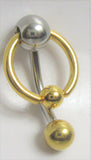 Black Gold Titanium Hoop Dangle VCH Vertical Clitoral Hood Bar Ring Post 14G - I Love My Piercings!