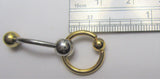 Black Gold Titanium Hoop Dangle VCH Vertical Clitoral Hood Bar Ring Post 14G - I Love My Piercings!