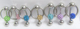 Surgical Steel Crystal Ball Dangle Hoop VCH Vertical Clitoral Hoop Post Curved Bar 14G - I Love My Piercings!