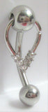 Surgical Steel Crystal V Hoop Dangle VCH Vertical Clitoral Hoop Post Curved Bar 14G - I Love My Piercings!