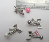 Surgical Steel Crystal Bow Ribbon Pearl Gem VCH Vertical Clitoral Clit Hood 14G - I Love My Piercings!