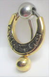 14k Gold Plated Hoop Dangle VCH Vertical Clitoral Clit Hood Surgical Post 14g - I Love My Piercings!