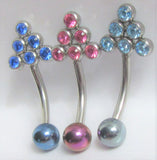 Surgical Steel Gem Beaded Christina VCH Vertical Clitoral Hood Bar Ring Post 14G - I Love My Piercings!