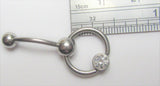 Flat Clear Crystal Gem Hoop Dangle VCH Vertical Clit Clitoral Hood Ring Bar 14g - I Love My Piercings!