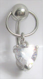 Gem Heart Hoop Dangle Ball VCH Vertical Clitoral Clit Hood Bar Post Ring 14g - I Love My Piercings!