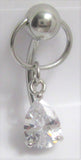 Gem Drop Hoop Dangle Ball VCH Vertical Clitoral Clit Hood Bar Post Ring 14g - I Love My Piercings!