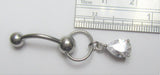 Gem Drop Hoop Dangle Ball VCH Vertical Clitoral Clit Hood Bar Post Ring 14g - I Love My Piercings!
