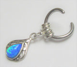 Horizontal Hood Clit Clitoral HCH Opal Filigree Dangle Hoop Ring 16 Gauge 16G - I Love My Piercings!